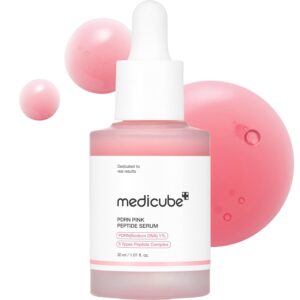 medicube PDRN Pink Peptide Serum with Salmon DNA | Pink Glow Serum with Peptides & Niacinamide for Hydration & Firm-Looking Skin | Uneven Tone Care | Korean Skincare,